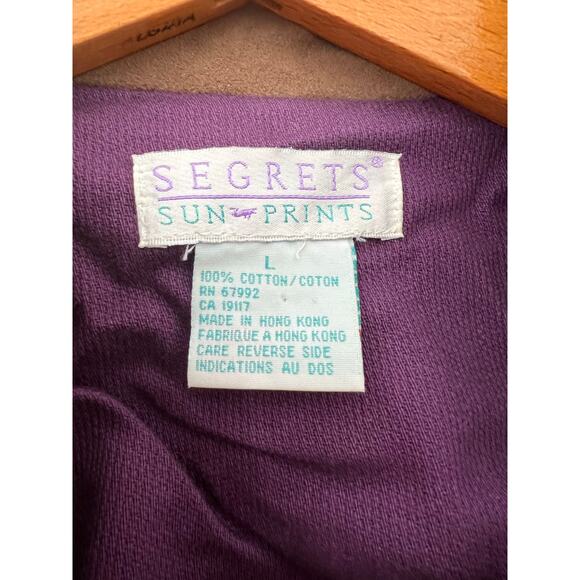 1980s-1990s Vintage Segrets Cotton Corduroy Button Down Jacket Purple Large JL - Picture 3 of 9